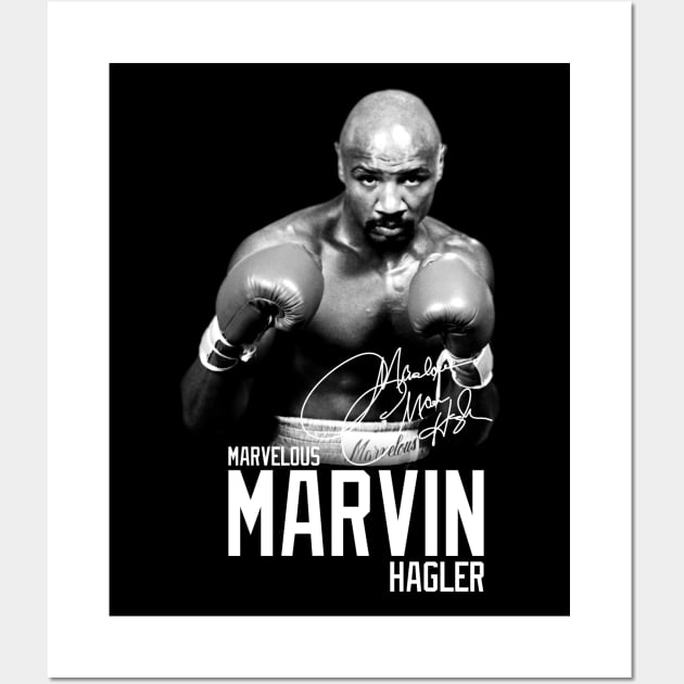 Marvelous Marvin Hagler Boxing Legend Signature Vintage Retro 80s 90s Bootleg Rap Style Wall Art by CarDE